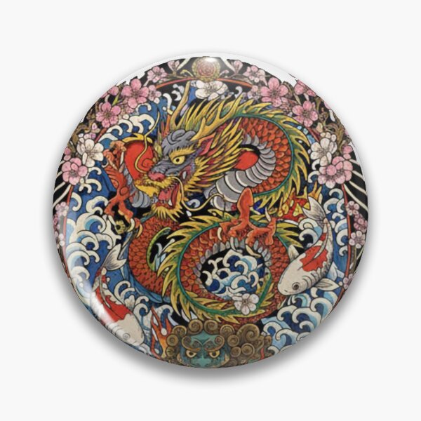 Item preview, Japanese Dragon & Cherry Blossoms designed and sold by unthinkabletees.