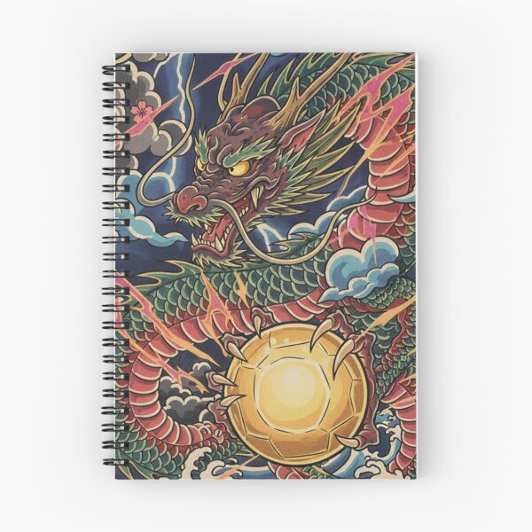 Item preview, Japanese Dragon & Lightning — Tattoo Style Dragon with Golden Orb Illustration designed and sold by unthinkabletees.