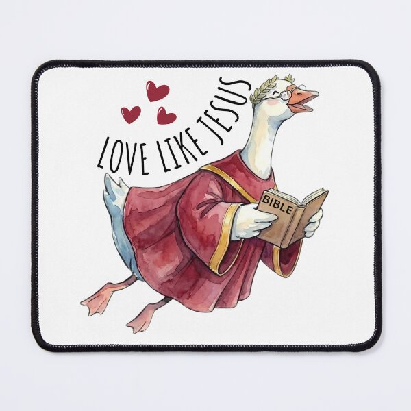 Item preview, Love Like Jesus Whimsical Goose Valentine Illustration designed and sold by MTJ-Mushrooms.