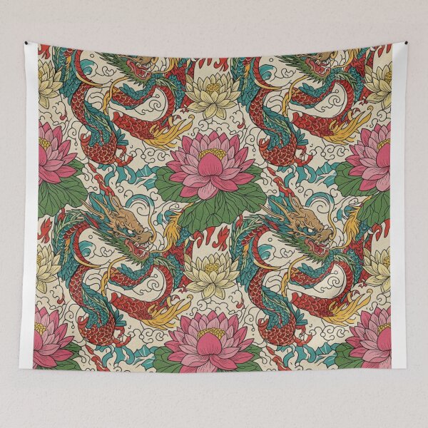 Item preview, Japanese Lotus & Dragon designed and sold by unthinkabletees.