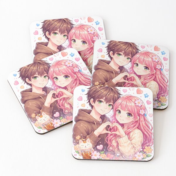 Item preview, Anime Cute Couple Illustration Love designed and sold by Amr Siam.