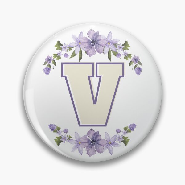 Item preview, Letter V Monogram with Flowers – Elegant Floral Initial Design designed and sold by OmikronStore.