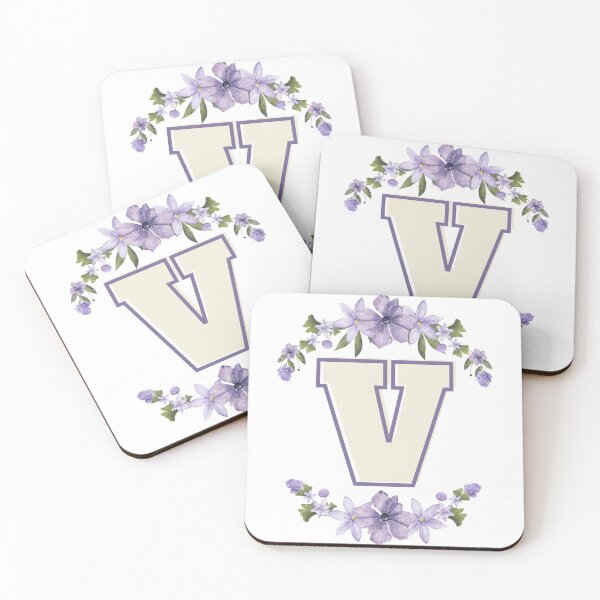 Item preview, Letter V Monogram with Flowers – Elegant Floral Initial Design designed and sold by OmikronStore.
