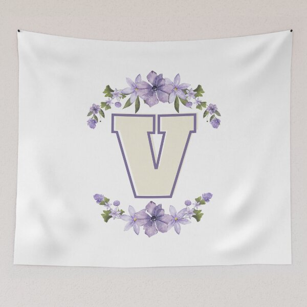 Item preview, Letter V Monogram with Flowers – Elegant Floral Initial Design designed and sold by OmikronStore.
