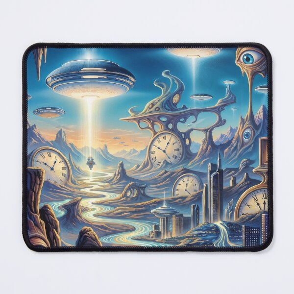 Item preview, Surreal Landscape with UFOs and Cocks in Alien World designed and sold by Mike Kiev art.
