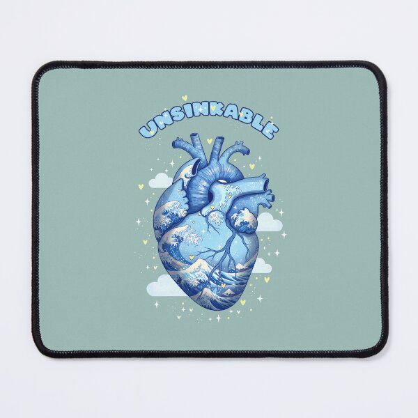 Item preview, Anatomical Heart Great Wave Japanese Aesthetic Art Retro, Human heart and big wave, blue color, Ukiyo-e designed and sold by Collagedream.