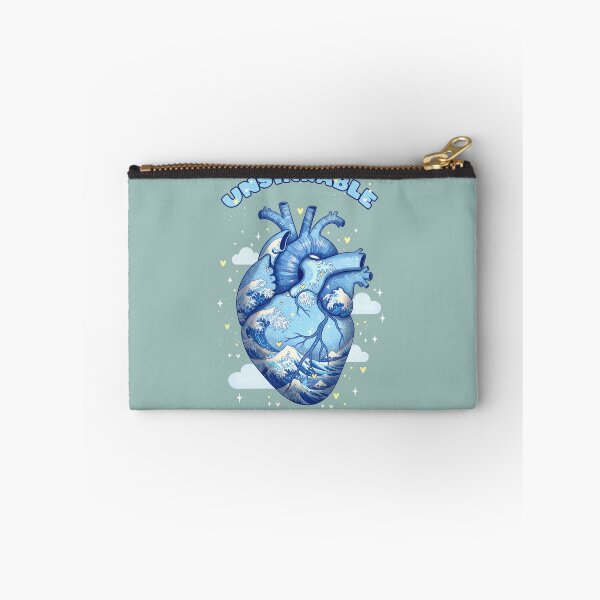 Item preview, Anatomical Heart Great Wave Japanese Aesthetic Art Retro, Human heart and big wave, blue color, Ukiyo-e designed and sold by Collagedream.