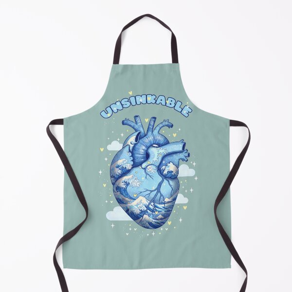 Item preview, Anatomical Heart Great Wave Japanese Aesthetic Art Retro, Human heart and big wave, blue color, Ukiyo-e designed and sold by Collagedream.