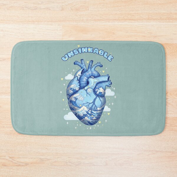 Item preview, Anatomical Heart Great Wave Japanese Aesthetic Art Retro, Human heart and big wave, blue color, Ukiyo-e designed and sold by Collagedream.