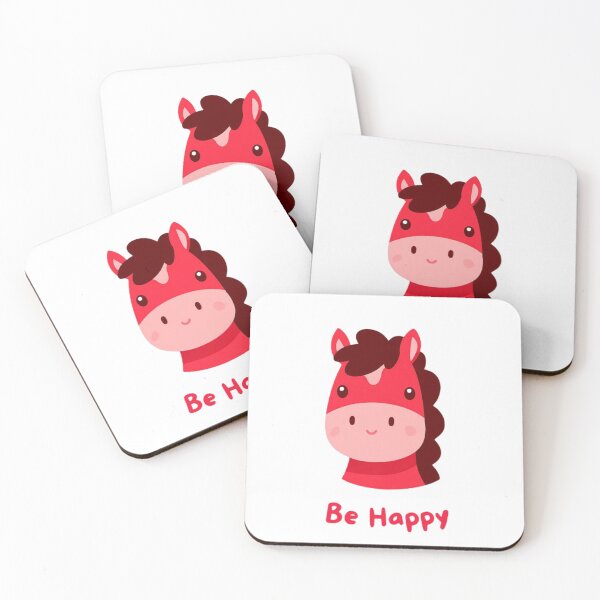 Item preview, Be Happy Cute Red Horse designed and sold by ArtiQreate.