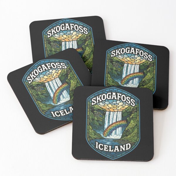 Item preview, Skogafoss Iceland Waterfall Stained Art Glass designed and sold by TomFrontierArt.