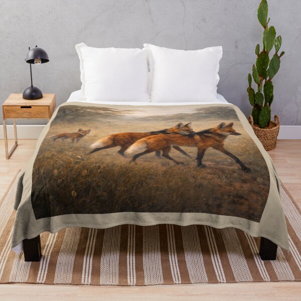 Item preview, Maned Wolf Family Crossing the Grasslands designed and sold by GeoWild Designs.