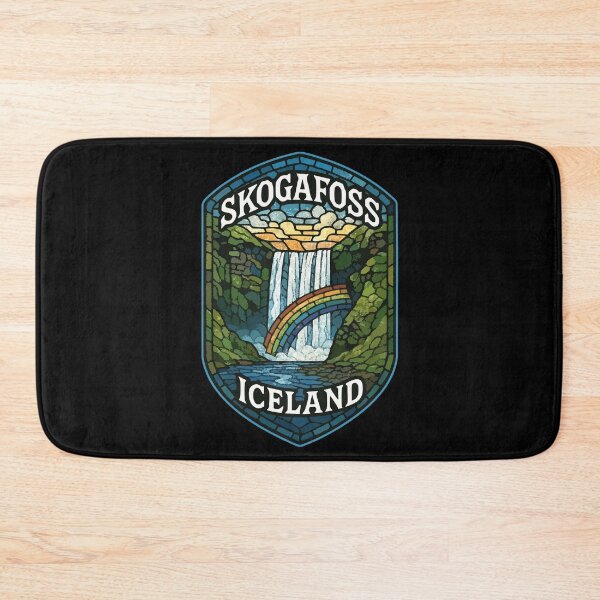 Item preview, Skogafoss Iceland Waterfall Stained Art Glass designed and sold by TomFrontierArt.