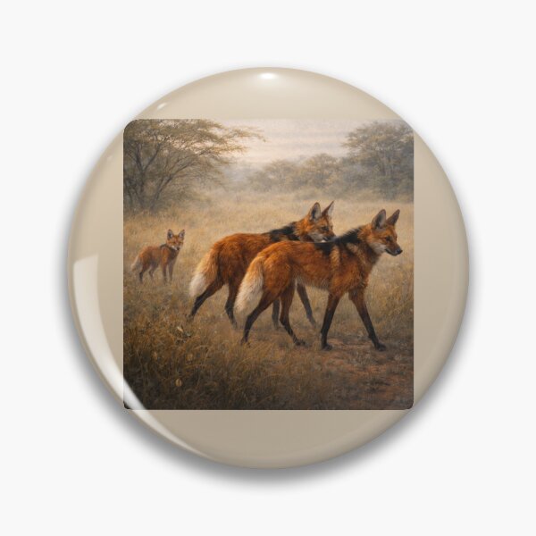Item preview, Maned Wolf Family Crossing the Grasslands designed and sold by GeoWild Designs.