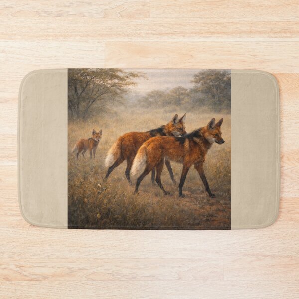 Item preview, Maned Wolf Family Crossing the Grasslands designed and sold by GeoWild Designs.