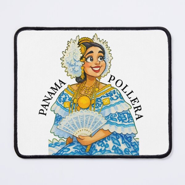 Item preview, La Pollera Panama Traditional Dress - Vibrant Folk Art & Hand Fan Illustration designed and sold by NomadikStudio.