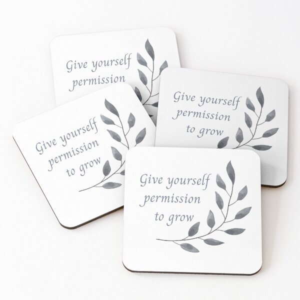 Item preview, Give Yourself Permission to Grow – Gentle Self Growth Quote Design designed and sold by CosmicCutouts.