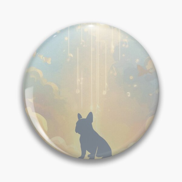 Item preview, French Bulldog Rainbow Bridge Memorial Blue Watercolor Frenchie Silhouette Pet Loss Sympathy Peaceful Art designed and sold by Esterlane.