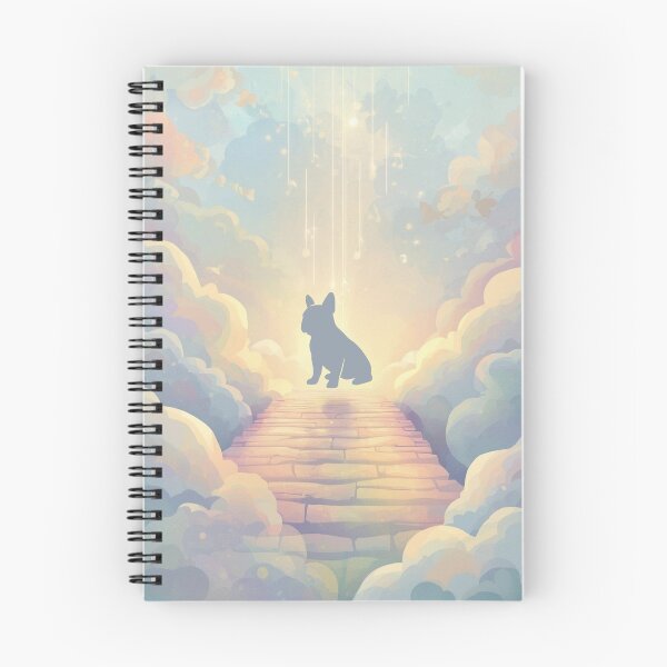 Item preview, French Bulldog Rainbow Bridge Memorial Blue Watercolor Frenchie Silhouette Pet Loss Sympathy Peaceful Art designed and sold by Esterlane.