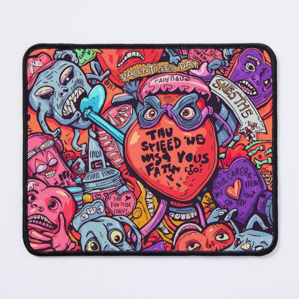 Item preview, Anti-Valentine’s Day Madness – Chaotic Love & Broken Hearts Cartoon Art designed and sold by Vvmd.