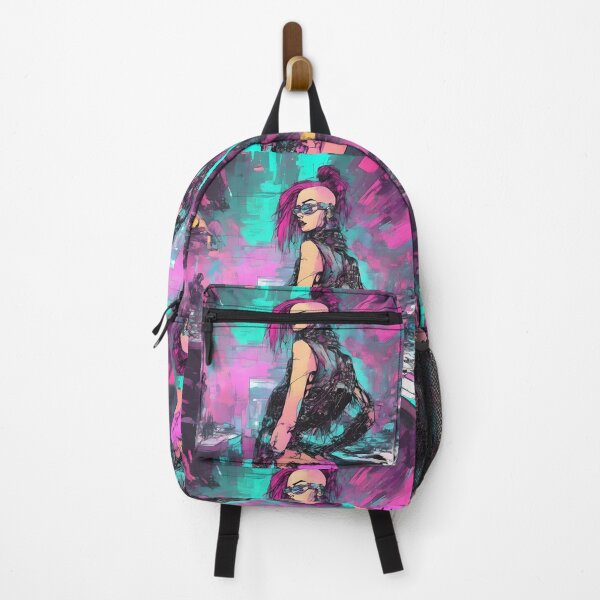Item preview, Cyberpunk Y2K Aesthetic Neon City Girl - Vaporwave Urban Art designed and sold by babiteay2kshop.