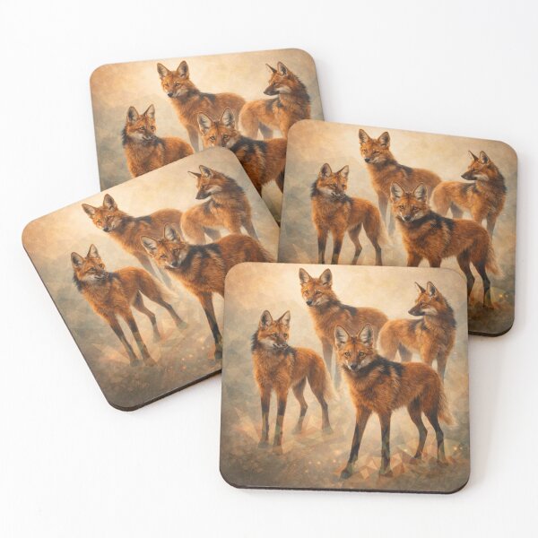 Item preview, Maned Wolf Pack – Geometric Wildlife Art designed and sold by GeoWild Designs.