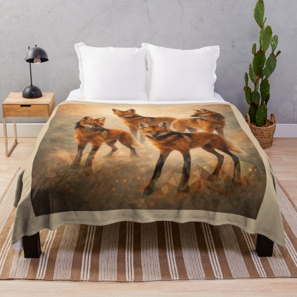 Item preview, Maned Wolf Pack – Geometric Wildlife Art designed and sold by GeoWild Designs.