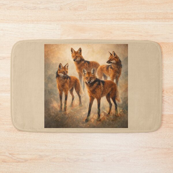 Item preview, Maned Wolf Pack – Geometric Wildlife Art designed and sold by GeoWild Designs.