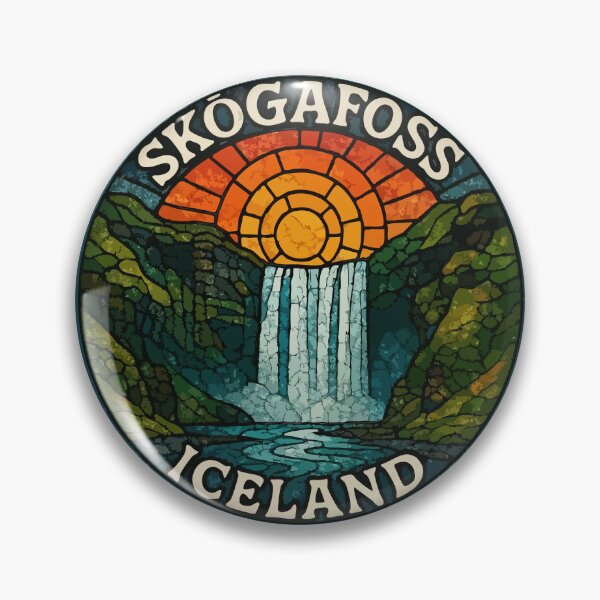 Item preview, Skogafoss Iceland Stained Glass designed and sold by TomFrontierArt.