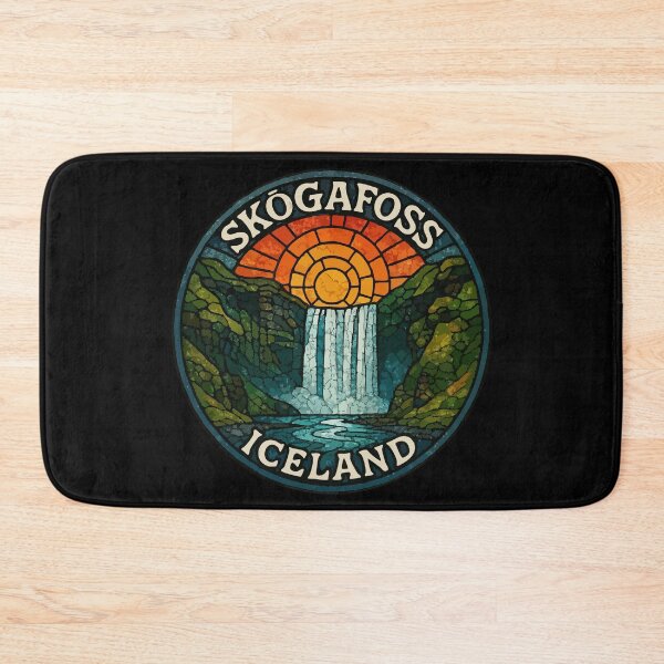 Item preview, Skogafoss Iceland Stained Glass designed and sold by TomFrontierArt.