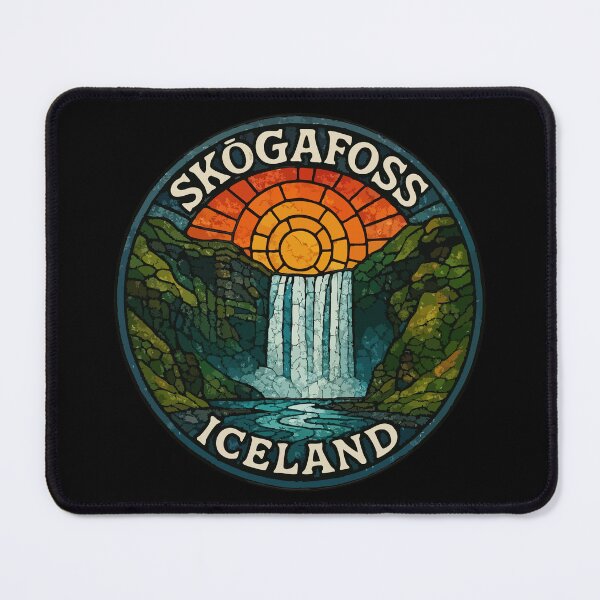 Item preview, Skogafoss Iceland Stained Glass designed and sold by TomFrontierArt.