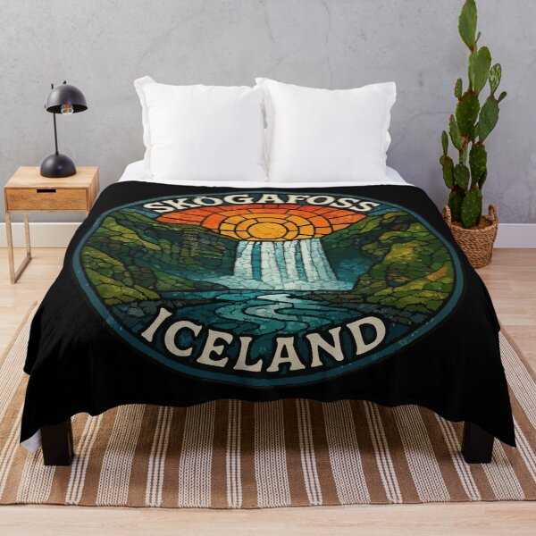 Item preview, Skogafoss Iceland Stained Glass designed and sold by TomFrontierArt.