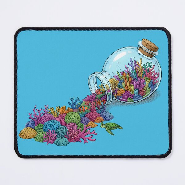 Item preview, Vibrant Coral Reef Overflowing from Glass Bottle designed and sold by yPaladino432.