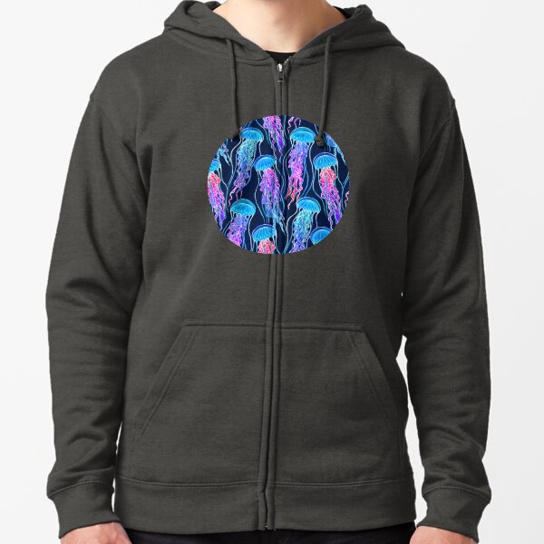 Item preview, Luminescent Rainbow Jellyfish on Navy Blue designed and sold by micklyn.