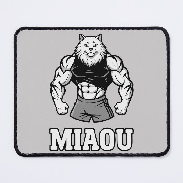 Item preview, MIAOU Gym Cat | Muscle Fitness Parody (french) designed and sold by WAMTEES.