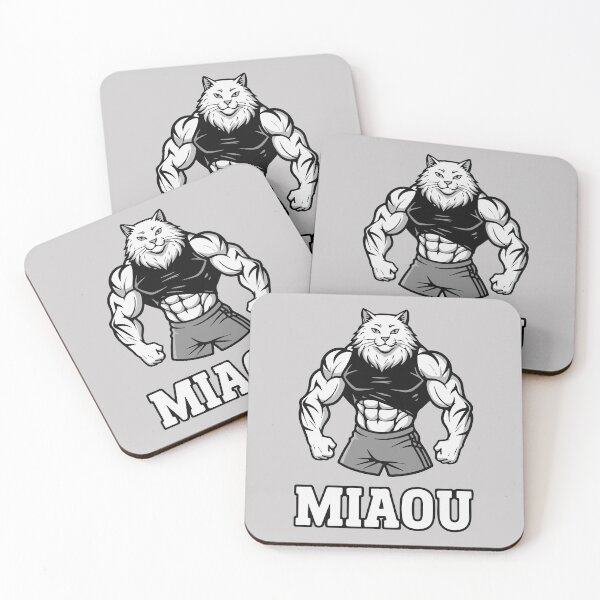 Item preview, MIAOU Gym Cat | Muscle Fitness Parody (french) designed and sold by WAMTEES.