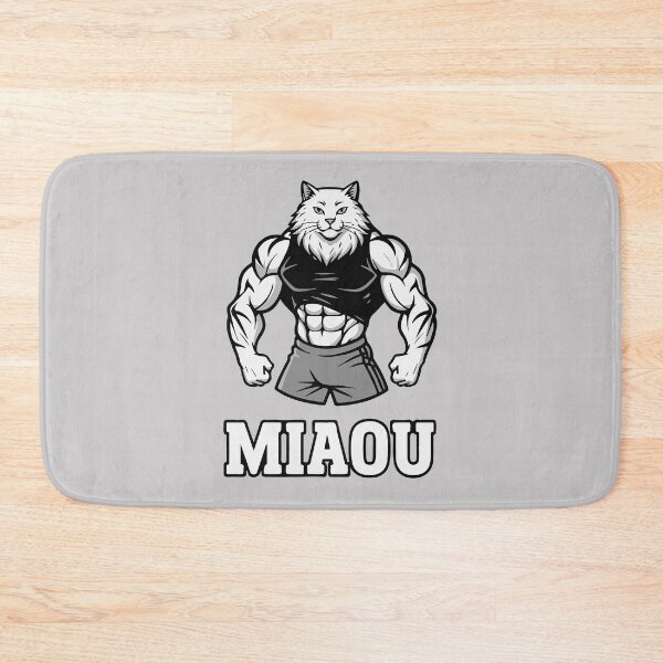 Item preview, MIAOU Gym Cat | Muscle Fitness Parody (french) designed and sold by WAMTEES.