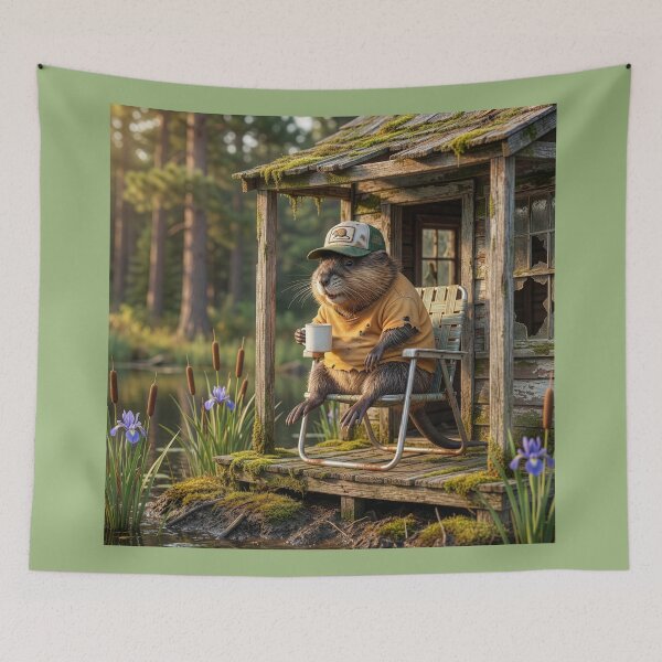 Item preview, Muskrat Has Morning Coffee Outside His Humble Home designed and sold by Tridentulus.