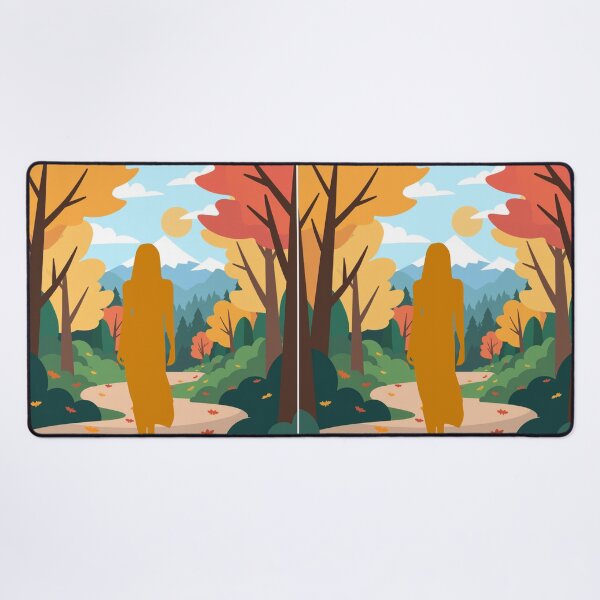 Item preview, Peaceful Autumn Forest Path - Warm Sunlight & Gentle Mountain Landscape Aesthetic Nature Art. designed and sold by LunaPrintCo.