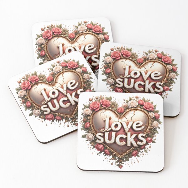 Item preview, Broken Heart Floral "Love Sucks" Illustration designed and sold by newvisionart191.