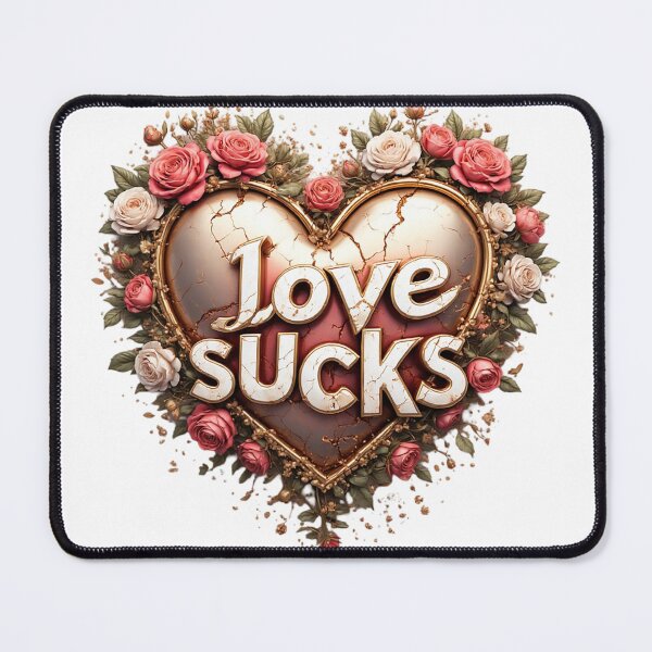 Item preview, Broken Heart Floral "Love Sucks" Illustration designed and sold by newvisionart191.