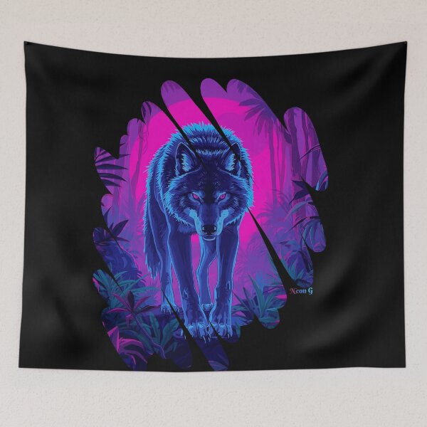 Item preview, Wolf prowling a neon jungle in Augmented reality 2 designed and sold by Neon G.