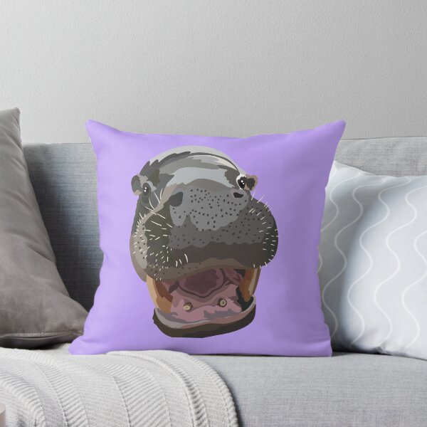 Item preview, P is for Pygmy Hippo, , Cute Hippo Illustration – Funny Animal Art for Hippo Lovers designed and sold by PrettylittlepastelUk.