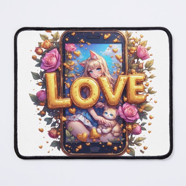 Item preview, Sparkling Anime Girl and Kitten Mobile Art designed and sold by newvisionart191.