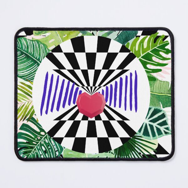 Item preview, Retro Heart Optical Art | Surreal Tropical Geometry Design designed and sold by NomadikStudio.