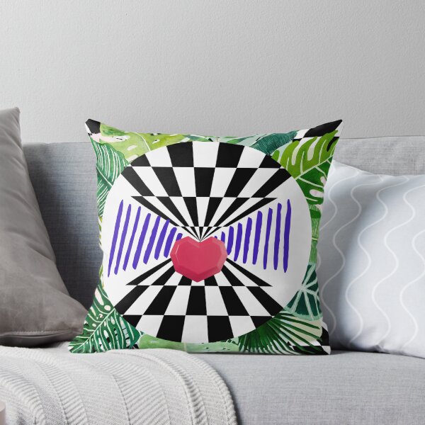 Artikelvorschau, Retro-Herz-Optikkunst | Surrealistisches tropisches Geometrie-Design entworfen und verkauft von NomadikStudio.