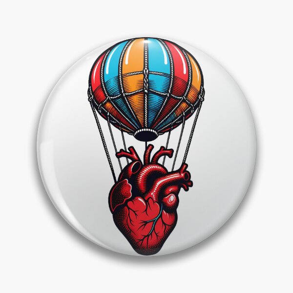 Artikelvorschau, Fliegendes Herz – Anatomisches Heißluftballon-Design entworfen und verkauft von DrawDrip.