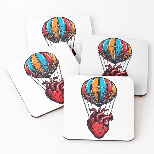 Item preview, Flying Heart - Anatomical Hot Air Balloon Design designed and sold by DrawDrip.