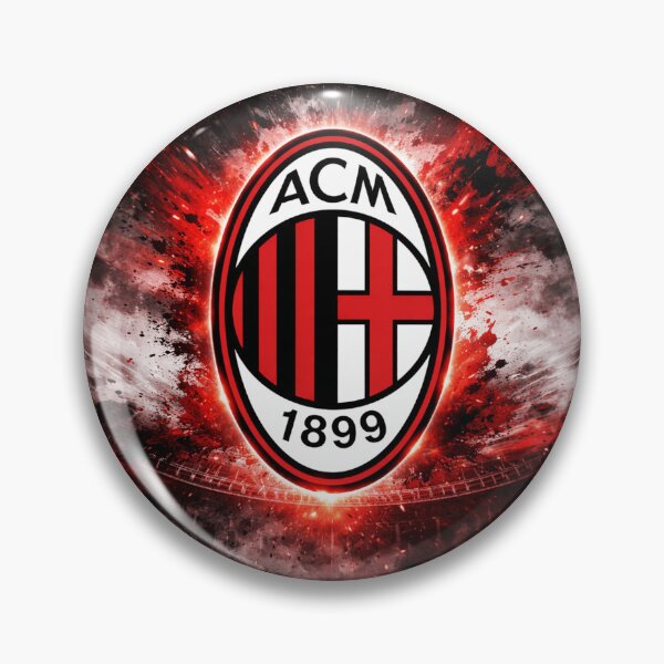 Item preview, AC Milan Inspired Fiery Crest – Red & Black Football Fan Art designed and sold by RAVisuals.