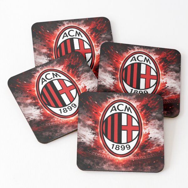 Item preview, AC Milan Inspired Fiery Crest – Red & Black Football Fan Art designed and sold by RAVisuals.